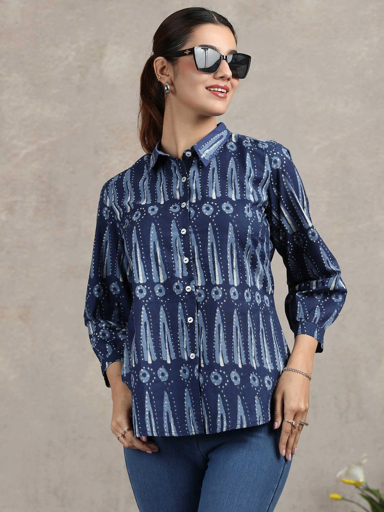 Indigo Blue Printed Cotton Tunic