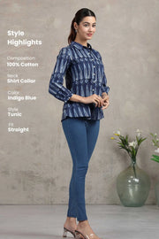 Indigo Blue Printed Cotton Tunic