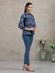 Indigo Blue Printed Cotton Tunic