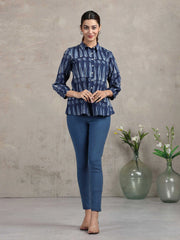 Indigo Blue Printed Cotton Tunic