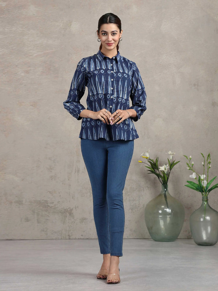 Indigo Blue Printed Cotton Tunic