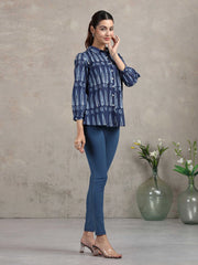 Indigo Blue Printed Cotton Tunic