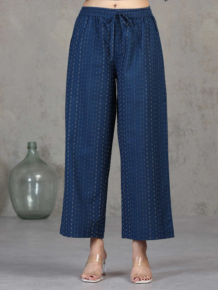 Indigo Embroidered A-Line Co-ord Set