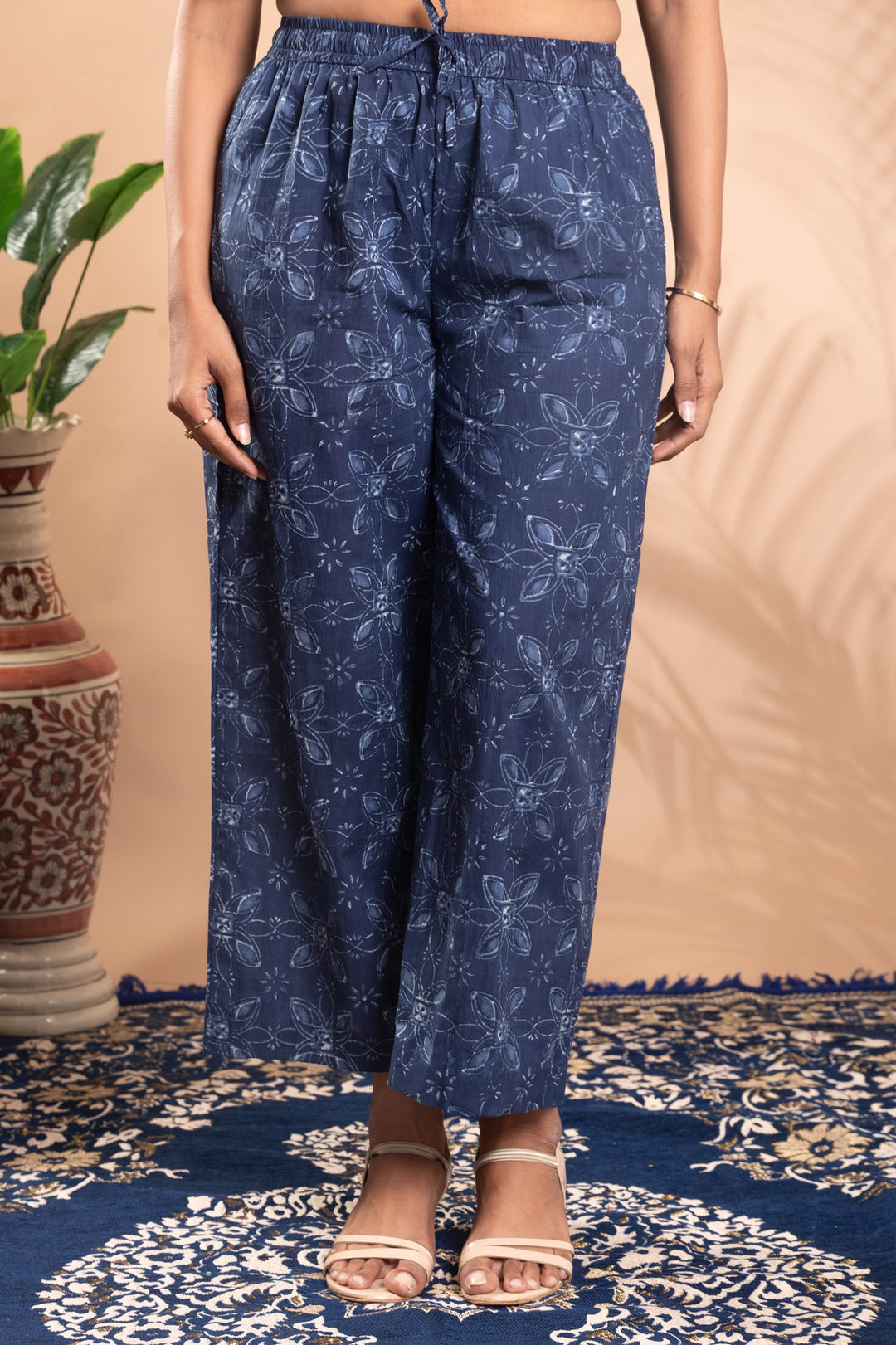 Indigo Printed Cotton Straight Co-ord Set
