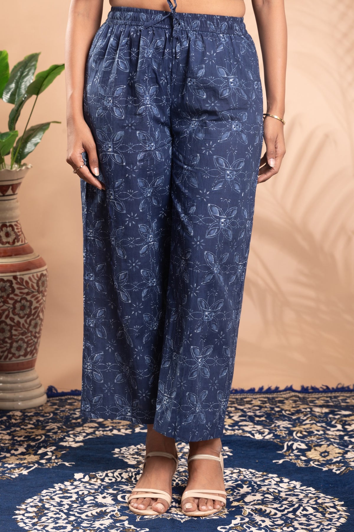 Indigo Printed Cotton Straight Co-ord Set