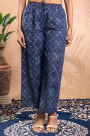 Indigo Printed Cotton Straight Co-ord Set