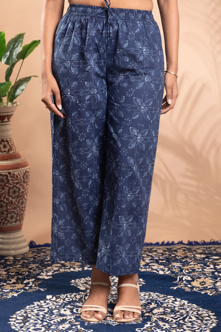 Indigo Printed Cotton Straight Co-ord Set