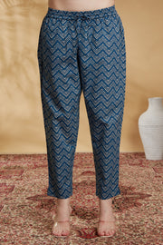 Indigo Printed Cotton Straight Co-ord Set