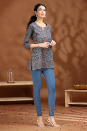 Indigo Printed Cotton Tunic