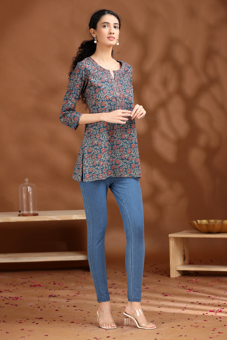 Indigo Printed Cotton Tunic