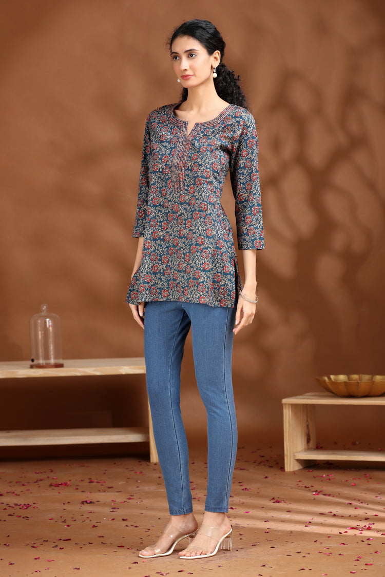 Indigo Printed Cotton Tunic