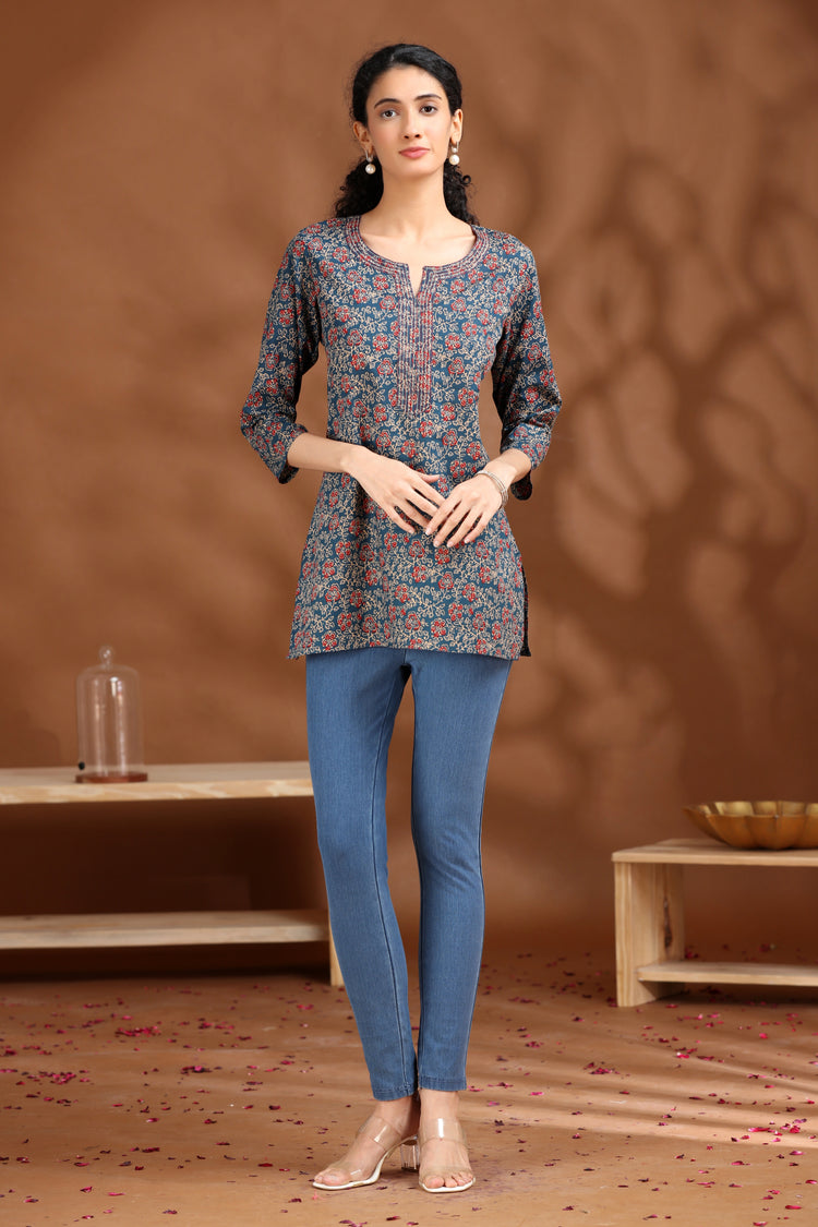 Indigo Printed Cotton Tunic
