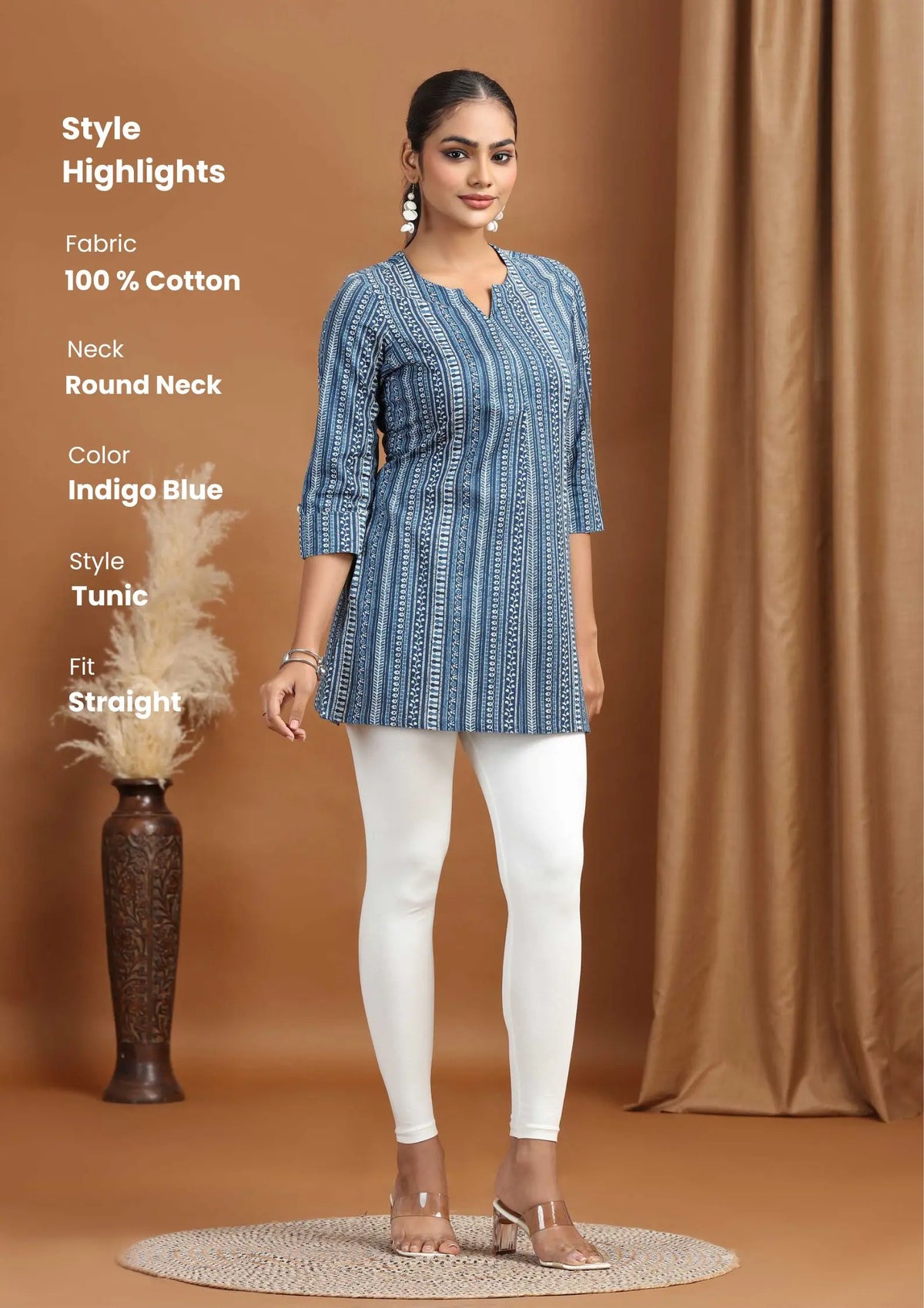 Indigo Printed Cotton Tunic
