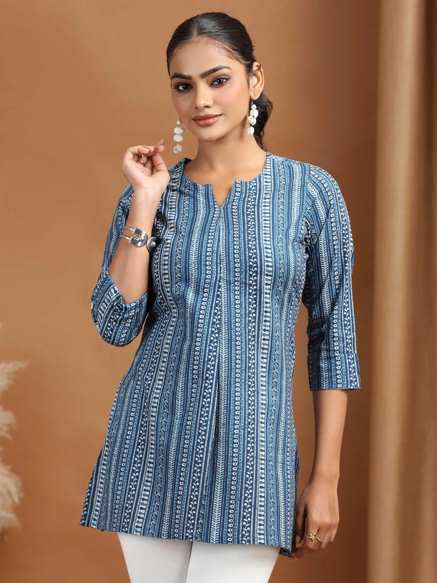Indigo Printed Cotton Tunic