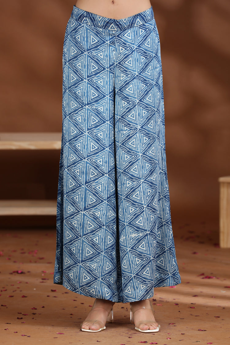 Indigo Printed Waistcoat Co-ord Set