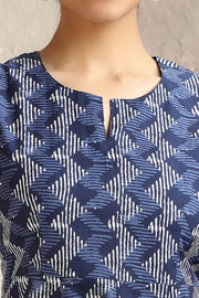 Indigo Blue Jaipuri Cotton Short Kurta for women and girls