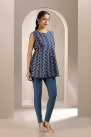 Indigo Blue Jaipuri Cotton Short Kurta for women and girls