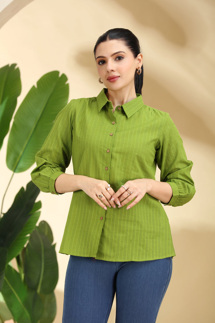 Light Green Printed Cotton Tunic