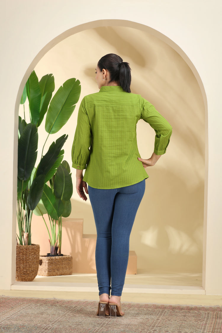 Light Green Printed Cotton Tunic