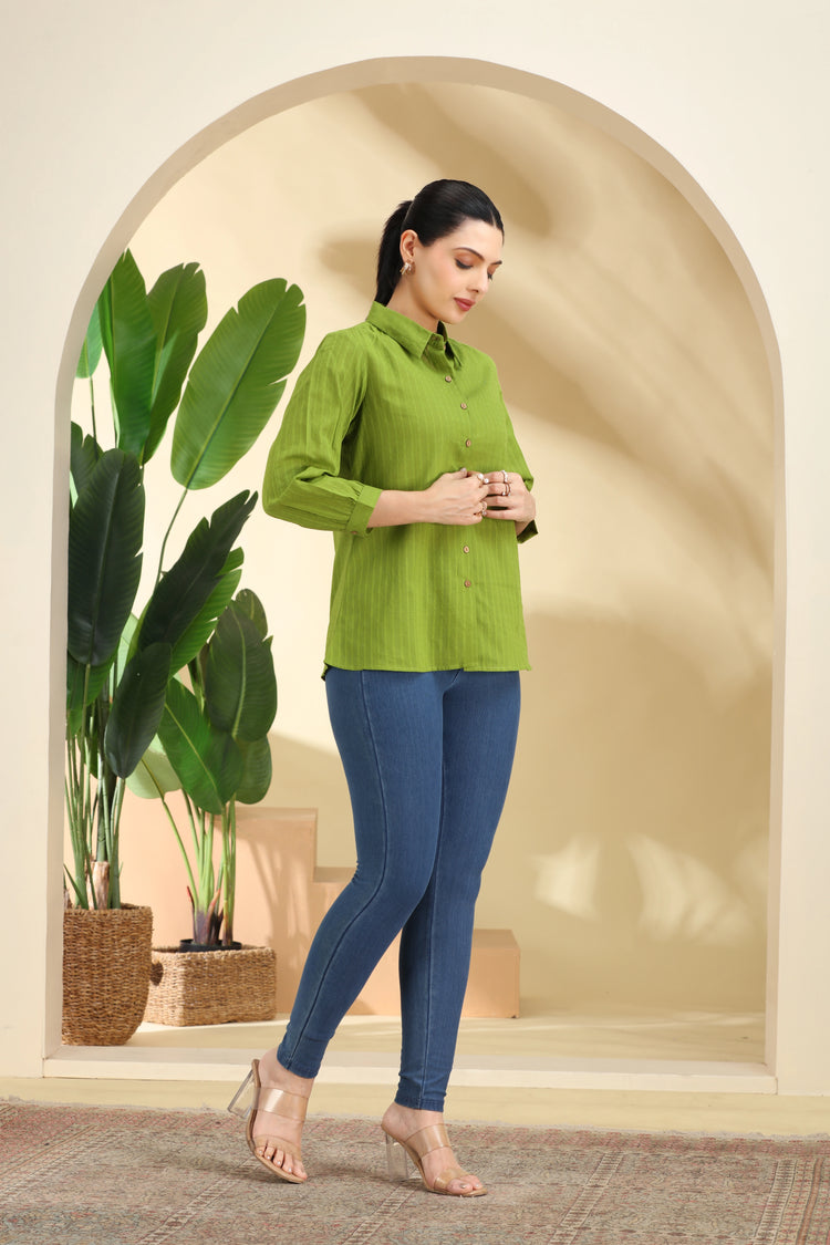 Light Green Printed Cotton Tunic