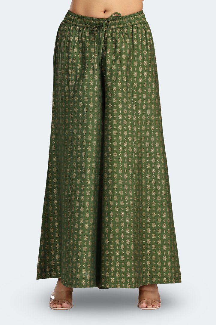 Light Green Roman Silk Embroidered Gathered Kurta Pant and Dupatta Suit Set