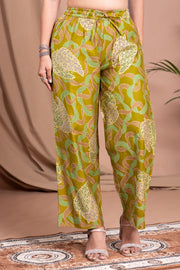 Light Olive Green Embroidered Straight Co ord Set