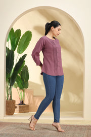Light Purple Pintuck Tunic