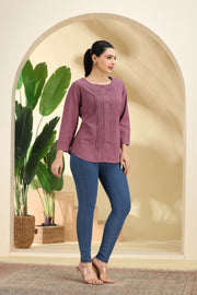 Light Purple Pintuck Tunic