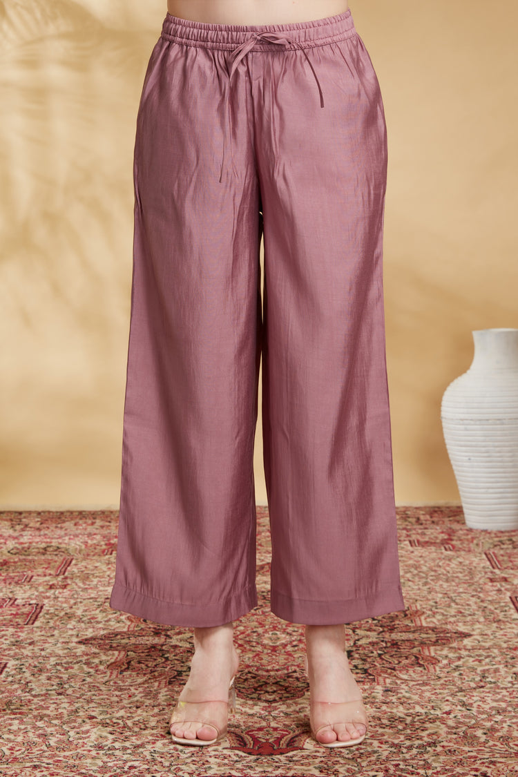 Light Purple Roman Silk Embroidered Straight Kurta Pant and Dupatta Suit Set