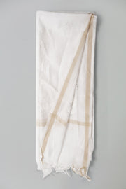 Off White Organza Embroidered Dupatta for ladies