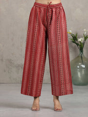 Maroon Floral Printed Straight Co-ord Set