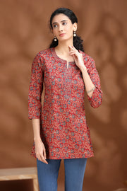 Maroon Printed Cotton Tunic