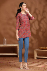 Maroon Printed Cotton Tunic