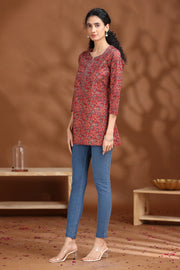 Maroon Printed Cotton Tunic