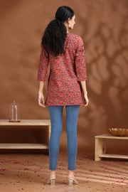 Maroon Printed Cotton Tunic
