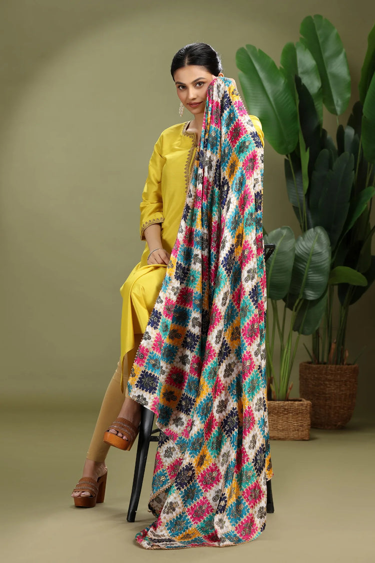 Multi Floral Printed Dupatta