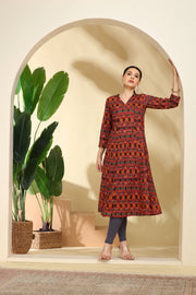 Multi Printed Cotton Straight Kurta