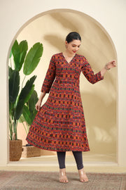 Multi Printed Cotton Straight Kurta