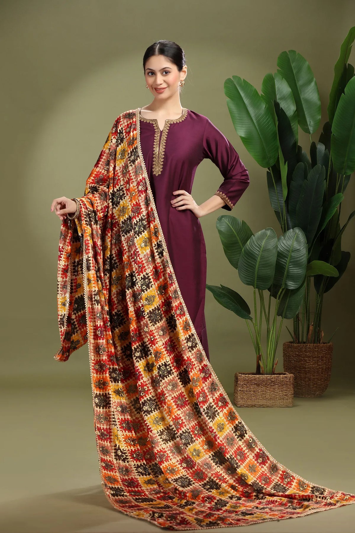 Multicolor Floral Printed Dupatta