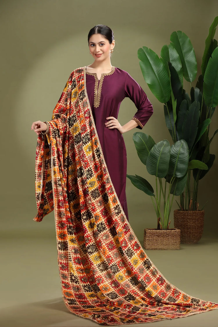 Multicolor Floral Printed Dupatta