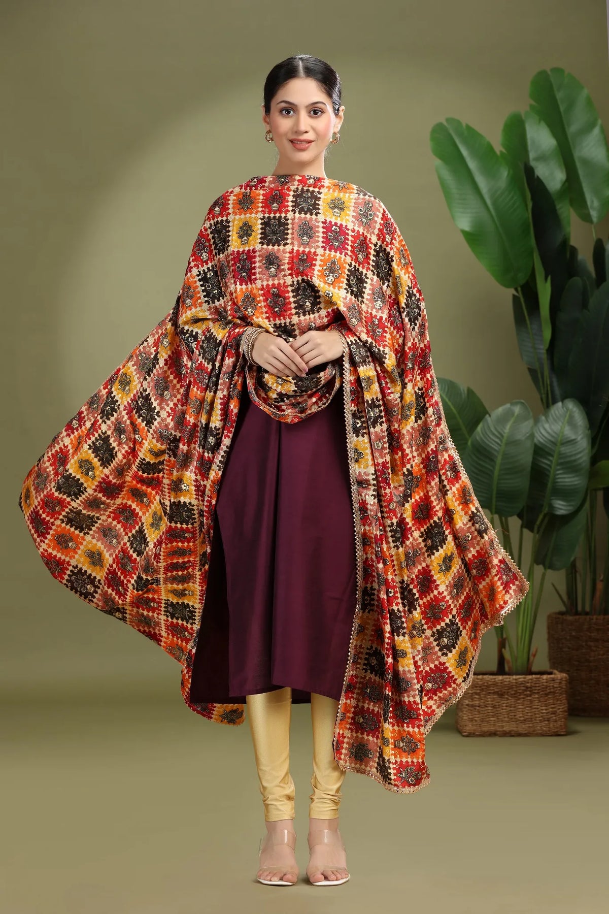 Multicolor Floral Printed Dupatta