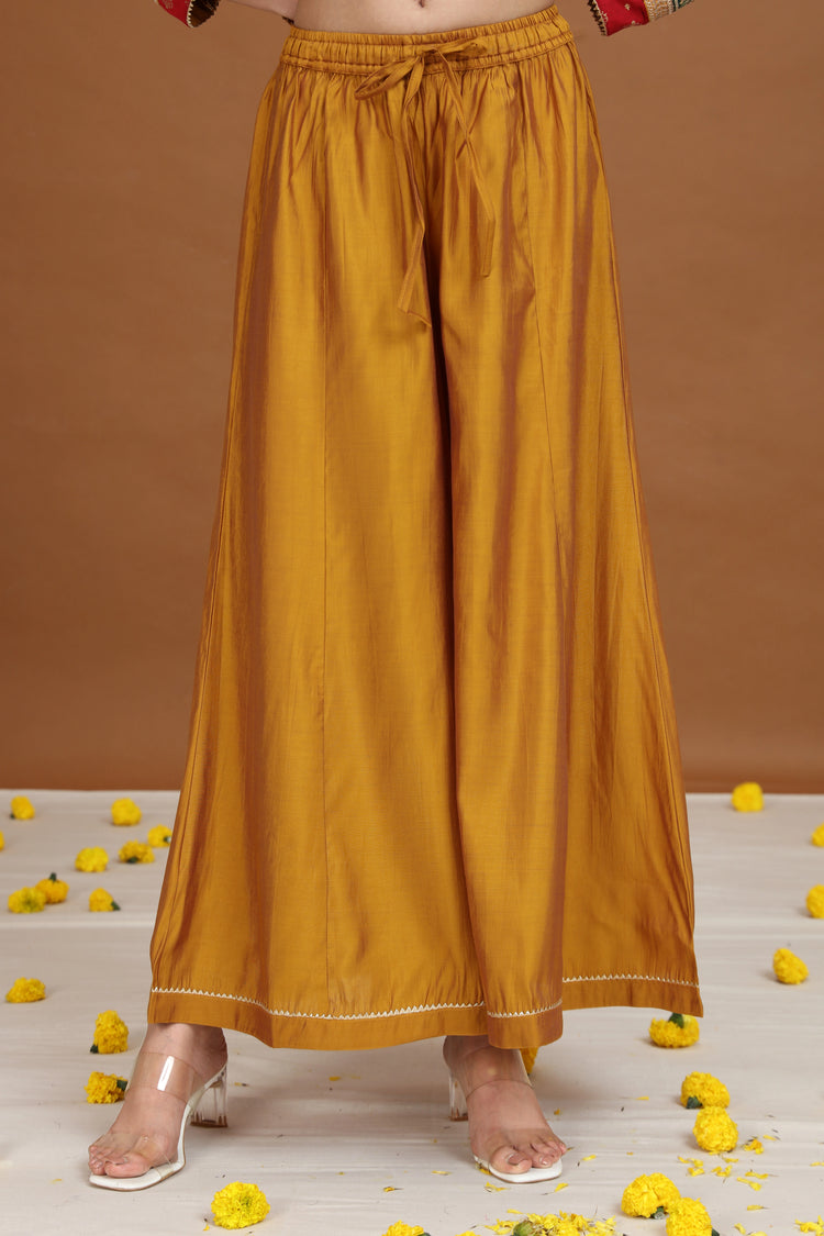 Mustard Embroidered Anarkali Ethnic Set