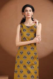 Mustard Floral Printed Cotton A Line Co-ord Set