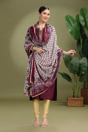 Off White Chiffon Floral Printed Dupatta