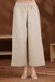 Off White Embroidered Cotton Straight Co-ord Set