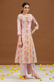 Off White Paisley Design Straight Co-ord Set