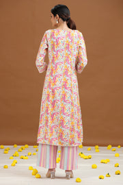 Off White Paisley Design Straight Co-ord Set