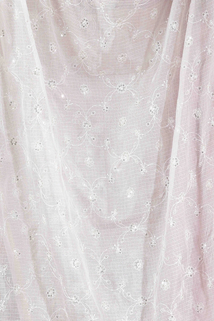 Off White Kota Cotton Embroidered Dupatta for women and girls