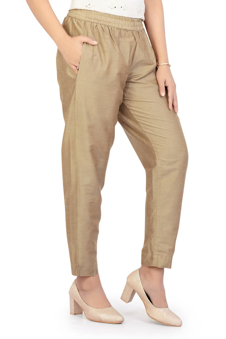 Gold Cotton Silk Pant