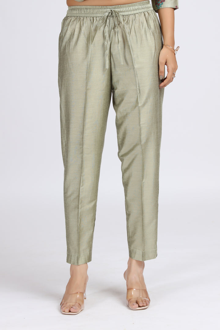 Pastel Green Embroidered Straight Ethnic Set